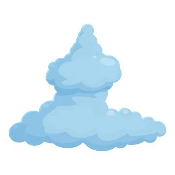 Blue cartoon cloud floating in the sky Illustration