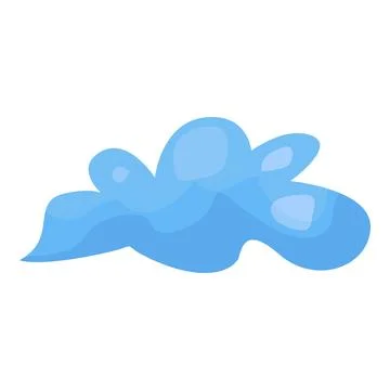 Blue cartoon cloud floating in the sky イラスト素材