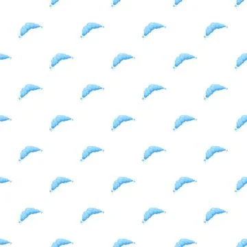 Blue cartoon cloud pattern on white background Stock Illustration