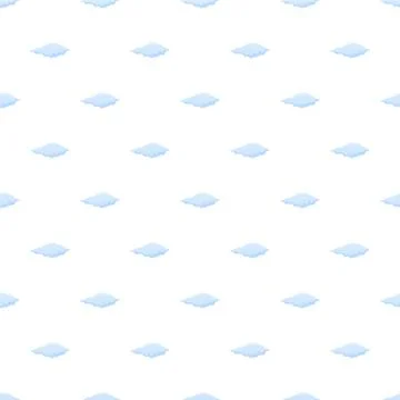 Blue cartoon cloud seamless pattern on white background イラスト素材