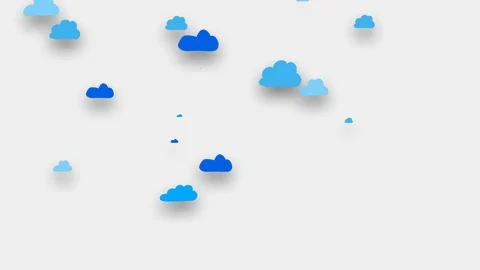 Blue cartoon clouds flying on a white background.Old Retro Video Game Arcade Stock Footage 120752442