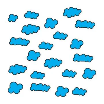 Blue cartoon clouds pattern design vector イラスト素材