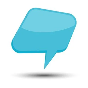 Blue cartoon comic balloon speech bubble without phrases and with shadow Illustrazione stock