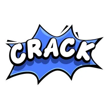 Blue cartoon comic speech bubble expressing crack Stock Illustration