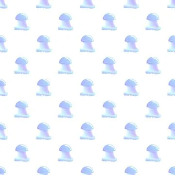 Blue cartoon mushroom pattern repeating background design 스톡 일러스트