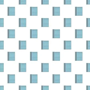 Blue cartoon prison bars seamless pattern Stock Illustration
