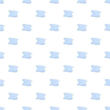 Blue cartoon seamless pattern with fluffy snow piles Stock Illustration