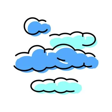 Blue cartoon sky clouds set illustration Stock Illustration