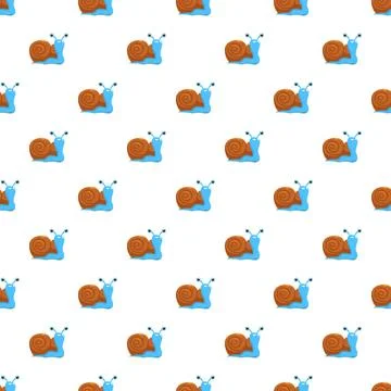 Blue cartoon snails creating a seamless pattern Illustrazione stock