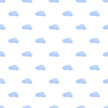 Blue cartoon snowdrift seamless pattern on white background Stock Illustration