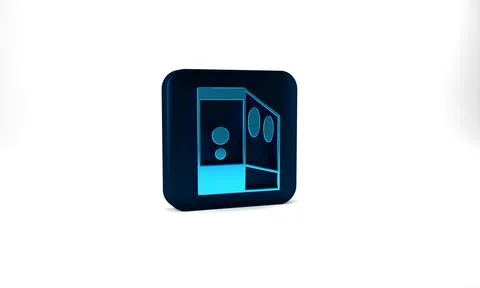 Blue Case of computer icon isolated on grey background. Computer server Illustrazione stock
