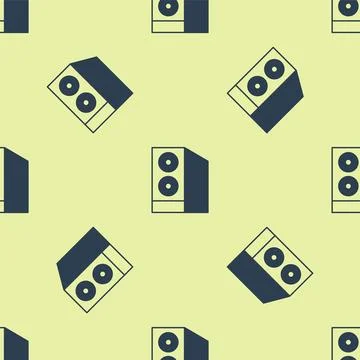 Blue Case of computer icon isolated seamless pattern on yellow background. .. 库存插图