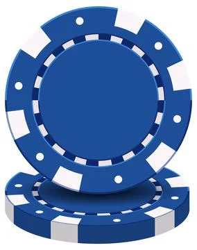 Blue Casino Poker Chips Vector Illustration for Gambling and Betting Stock Illustration