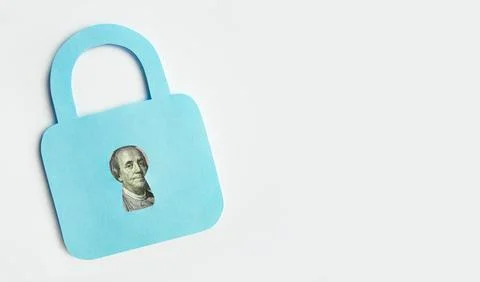 Blue castle on a light background. Concept of cyber security. Stock Photos