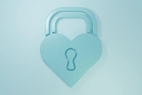 Blue Castle in the shape of a heart icon isolated on blue background. Locke.. Stock Illustration