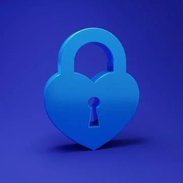 Blue Castle in the shape of a heart icon isolated on blue background. Locke.. Stock Illustration