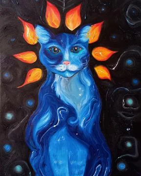 Blue cat 库存插图