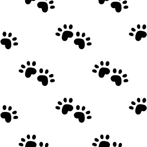 Blue cat seamless pattern. Meow and cat paws background vector illustration Stock Illustration