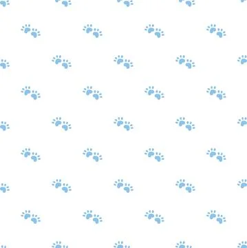 Blue cat seamless pattern. Meow and cat paws background vector illustration イラスト素材