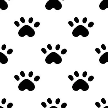 Blue cat seamless pattern. Meow and cat paws background vector illustration イラスト素材