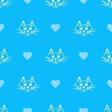 Blue cat's faces Stock Illustration