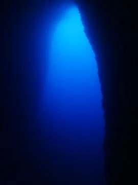 Blue cave underwater Stock Photos