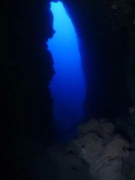 Blue cave underwater Stock Photos