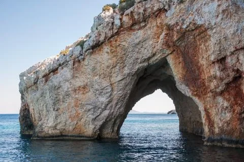Blue caves on Zakynthos Island 스톡 사진