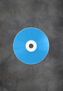 Blue CD - DVD mockup template isolated on concrete background Stock Illustration
