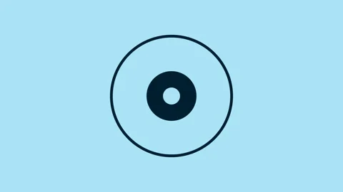 Blue CD or DVD disk icon isolated on blue background. Compact disc sign. 4K Stock-Footage 231438746