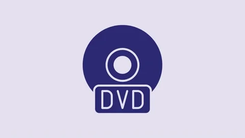 Blue CD or DVD disk icon isolated on purple background. Compact disc sign. 4K Stock-Footage 232797946