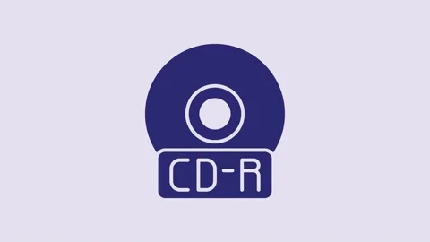 Blue CD or DVD disk icon isolated on purple background. Compact disc sign. 4K Stock Footage 232797966