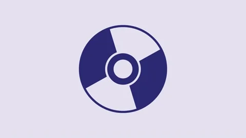 Blue CD or DVD disk icon isolated on purple background. Compact disc sign. 4K Stock Footage 232798015