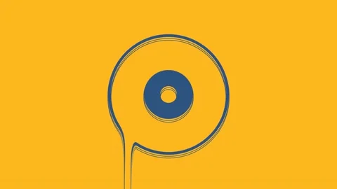 Blue CD or DVD disk icon isolated on orange background. Compact disc sign. 4K Stock-Footage 234286871