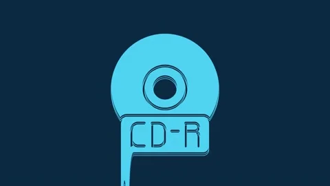 Blue CD or DVD disk icon isolated on blue background. Compact disc sign. 4K Stock-Footage 235779839
