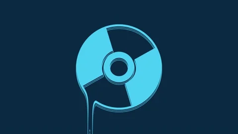 Blue CD or DVD disk icon isolated on blue background. Compact disc sign. 4K Stock-Footage 235779887