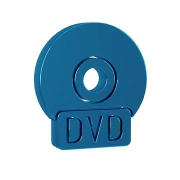 Blue CD or DVD disk icon isolated on transparent background. Compact disc sig Stock Illustration