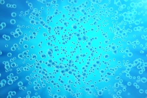 Blue cell background. Life and biology, medicine scientific, molecular research Stock Illustration