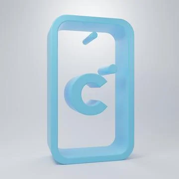 Blue Celsius icon isolated on grey background. Minimalism concept. 3D rende.. Stock Illustration
