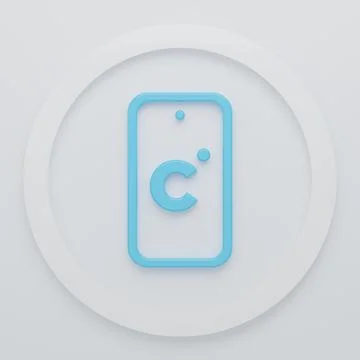 Blue Celsius icon isolated on white background. Minimalism concept. 3D rend.. Stock Illustration