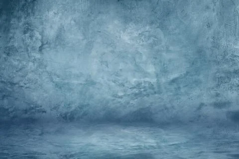 Blue cement studio wall with dark texture background for showroom Illustrazione stock