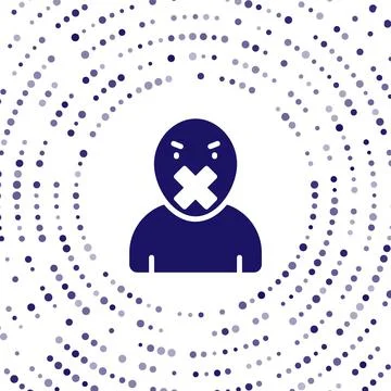Blue Censor and freedom of speech concept icon isolated on white background イラスト素材