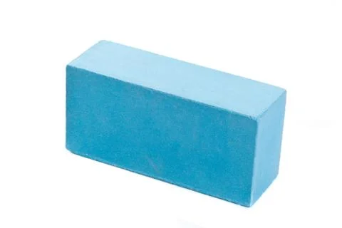 Blue ceramic brick at the white background, isolated Stock Photos