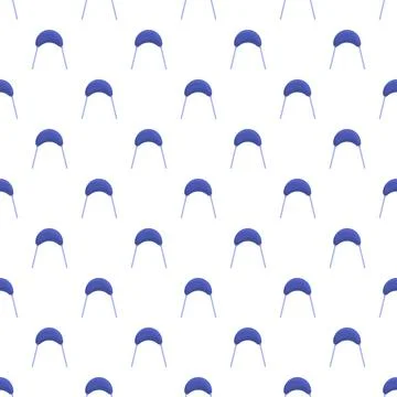 Blue ceramic capacitor electronic component seamless pattern Stockillustratie