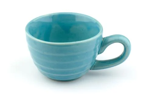Blue ceramic cup Stock Photos