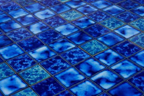 Blue ceramic mosaic background Stock Photos
