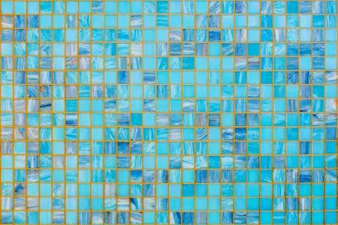 Blue ceramic mosaic Stock Photos