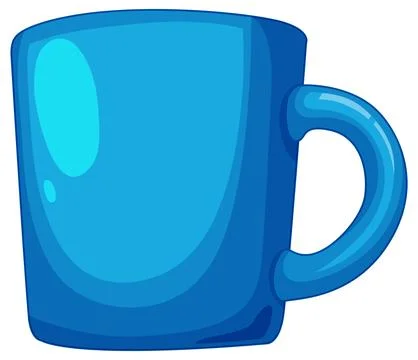 Blue Ceramic Mug Vector Illustration with Handle Illustration