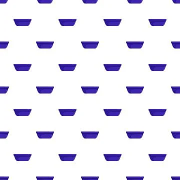Blue ceramic soup bowls repeating pattern design Stock Illustration