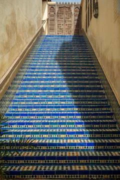Blue ceramic steps Stock Photos